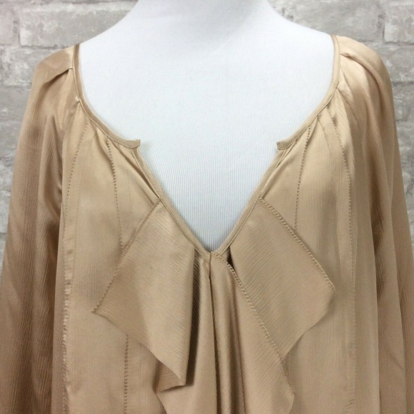 Diane von Furstenberg Blush Silk Waterfall Blouse - Picture 6 of 8